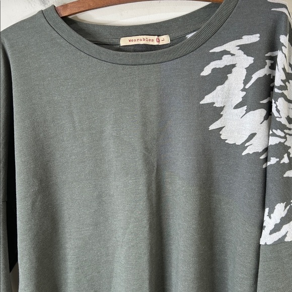 XCVI Twister Pullover Sweatshirt Green Boho Size Large - Picture 9 of 13